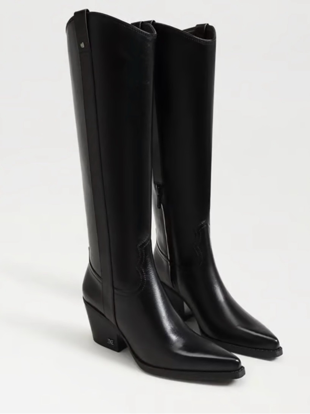 Sam Edelman wide calf Wyatt Women's Tall Pointed-Toe Western Boots - Black